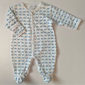 Kissy Kissy One Piece Size 0 3 Months Cars Blue Embroidery Pima Cotton Peru EUC